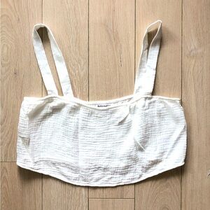 Reformation Cotton Gauze Cropped Top in White Size 8